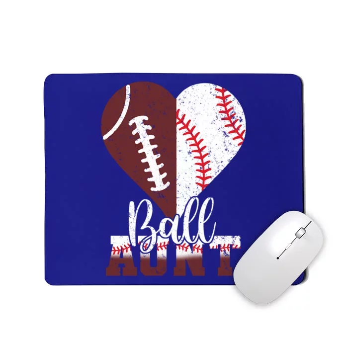 Funny Football Baseball Mothers Day Women Ball Aunt Heart Mousepad