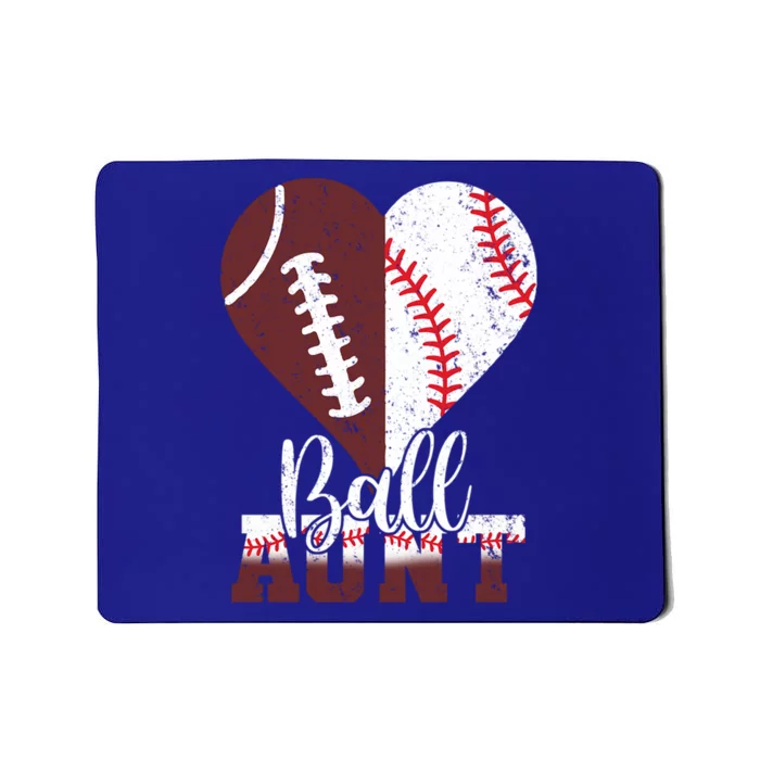 Funny Football Baseball Mothers Day Women Ball Aunt Heart Mousepad