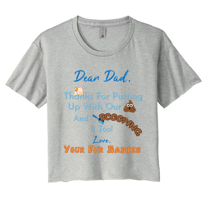 From Fur Babies For Father Fathers Day Cat Dad Women's Crop Top Tee