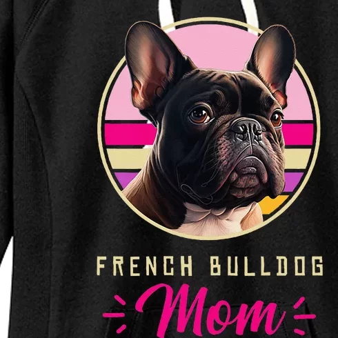 Funny French Bulldog Retro Outfits Clothes Frenchie Dog Mom Women's Fleece Hoodie