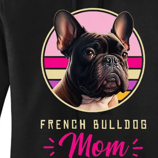 Funny French Bulldog Retro Outfits Clothes Frenchie Dog Mom Women's Pullover Hoodie