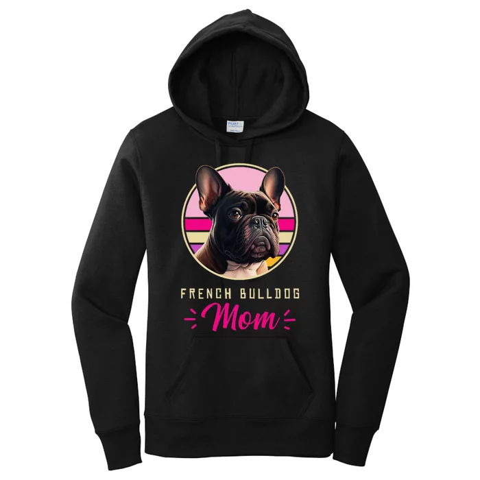 Funny French Bulldog Retro Outfits Clothes Frenchie Dog Mom Women's Pullover Hoodie