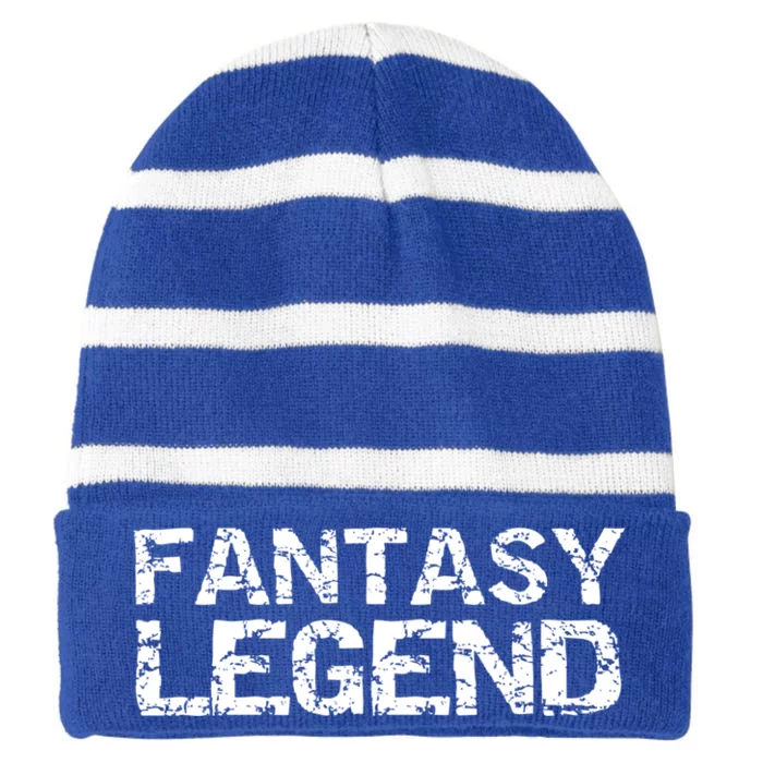 Fantasy Football Championship Winner Trophy Fantasy Legend Gift Striped Beanie with Solid Band