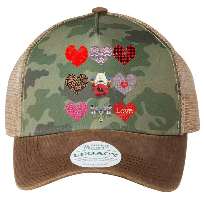 Funny Floral Cat Hearts Pattern Cute Cat Mom Valentines Day Gift Legacy Tie Dye Trucker Hat