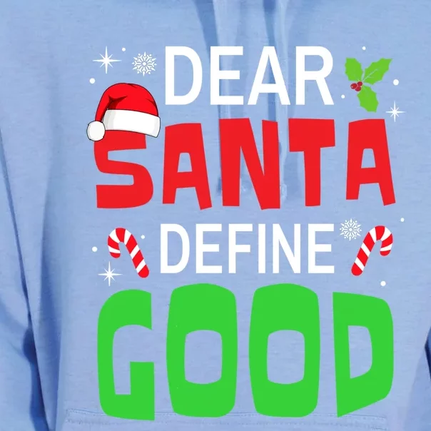 Funny Family Christmas Squad Dear Santa Define Good Funny Gift Unisex Surf Hoodie