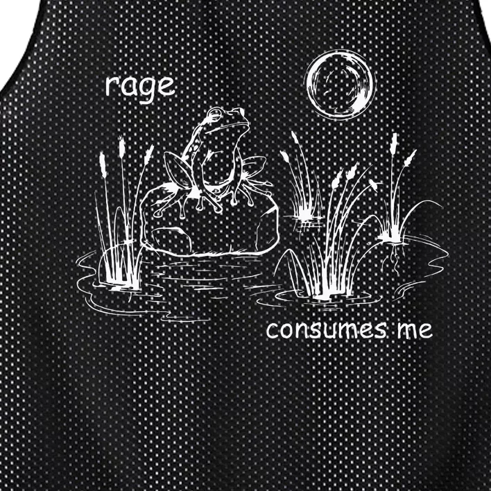 Funny Frog Consumes Me Rage Frog Mesh Reversible Basketball Jersey Tank