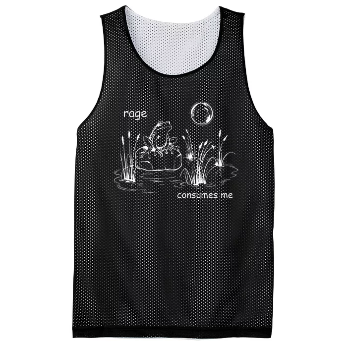 Funny Frog Consumes Me Rage Frog Mesh Reversible Basketball Jersey Tank