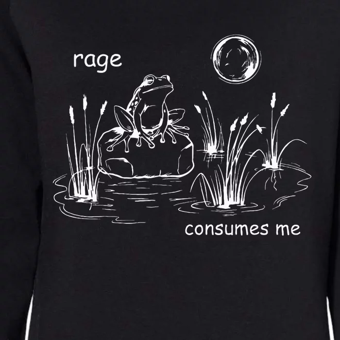 Funny Frog Consumes Me Rage Frog Womens California Wash Sweatshirt