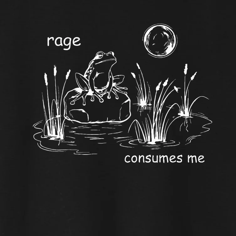 Funny Frog Consumes Me Rage Frog Women's Crop Top Tee