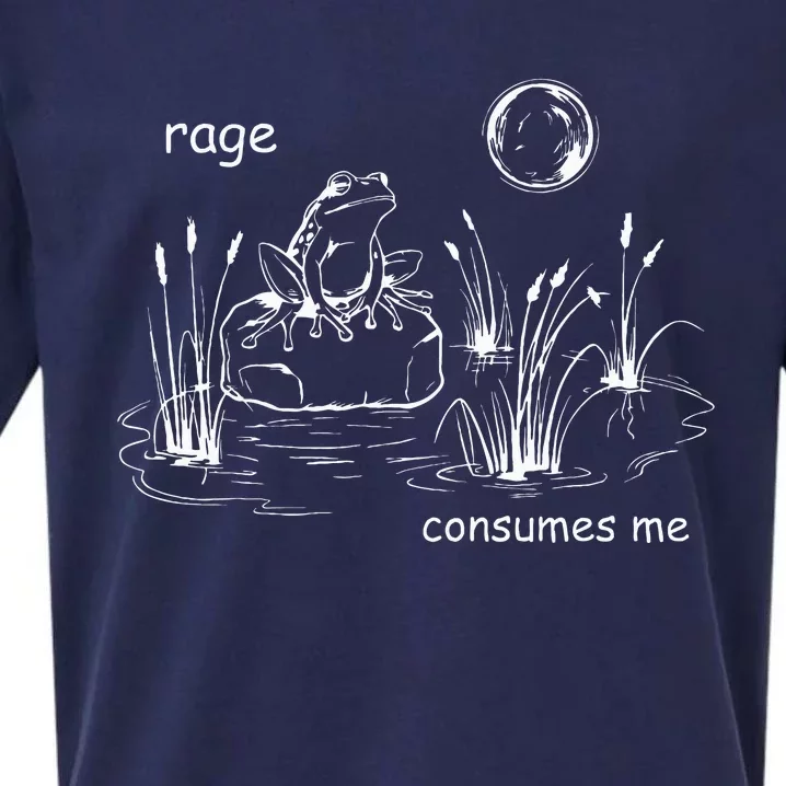 Funny Frog Consumes Me Rage Frog Sueded Cloud Jersey T-Shirt