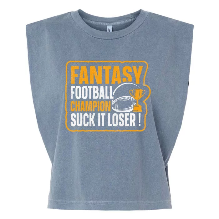 Fantasy Football Champion Suck It Loser Fantasy Football Garment-Dyed Women's Muscle Tee