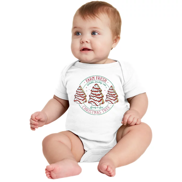 Farm Fresh Christmas Tree Frosting Frosted Cake Debbie Baby Bodysuit