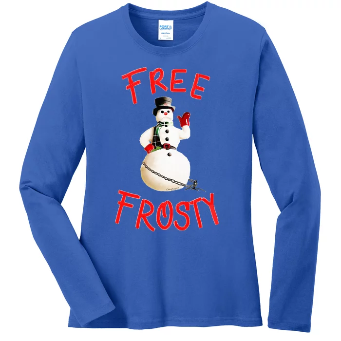 Frees Frostys Christmas with The kranks Christmas Ladies Long Sleeve Shirt