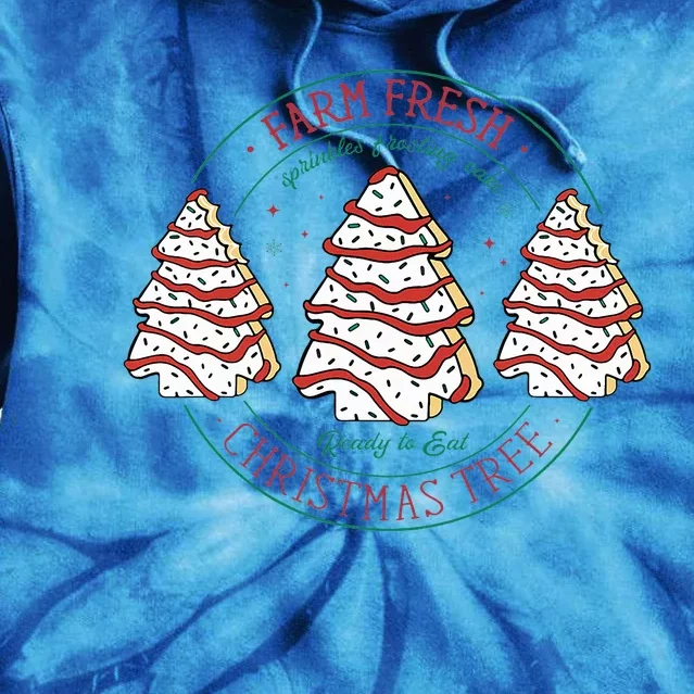 Farm Fresh Christmas Tree Frosting Frosted Cake Debbie Tie Dye Hoodie