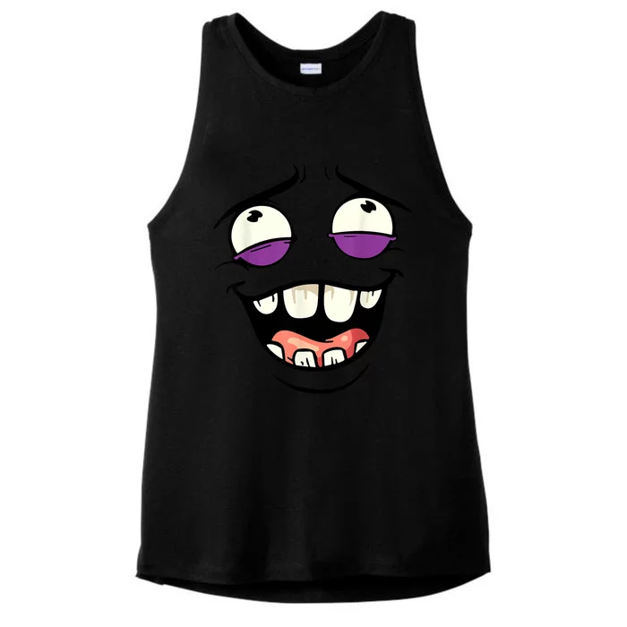 Funny Face Cartoon Laughing Face Expression Humor Ladies Tri-Blend Wicking Tank