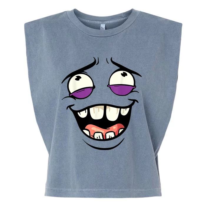 Funny Face Cartoon Laughing Face Expression Humor Garment-Dyed Women's Muscle Tee