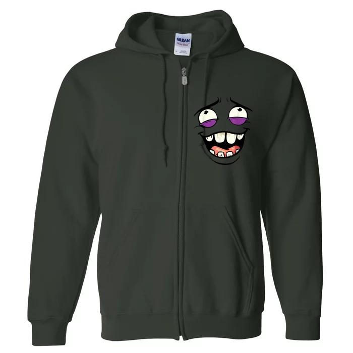 Funny Face Cartoon Laughing Face Expression Humor Full Zip Hoodie