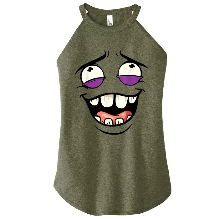 Funny Face Cartoon Laughing Face Expression Humor Women’s Perfect Tri Rocker Tank