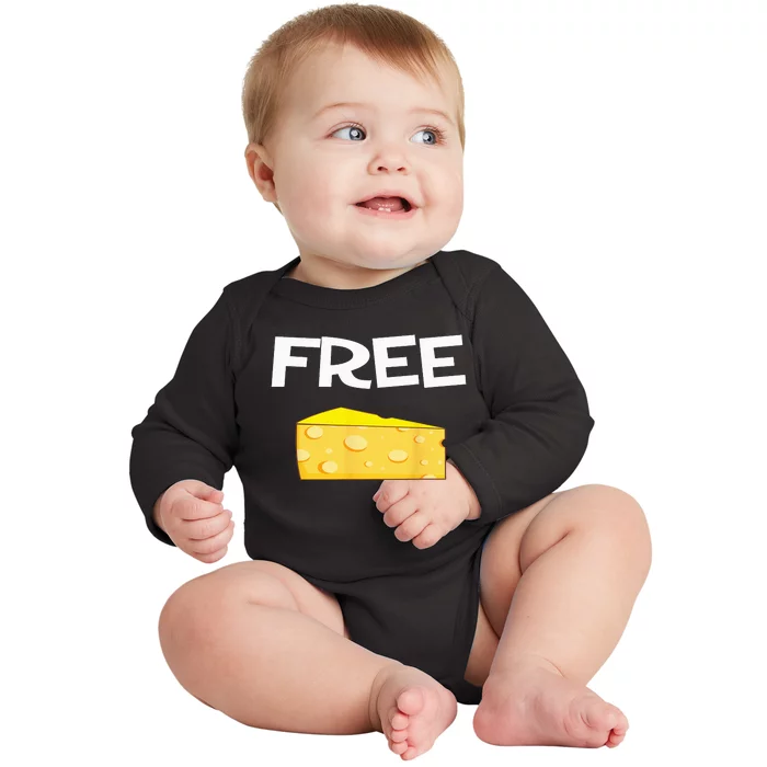 Funny Free Cheese design for the cheese lovers in your life Baby Long Sleeve Bodysuit