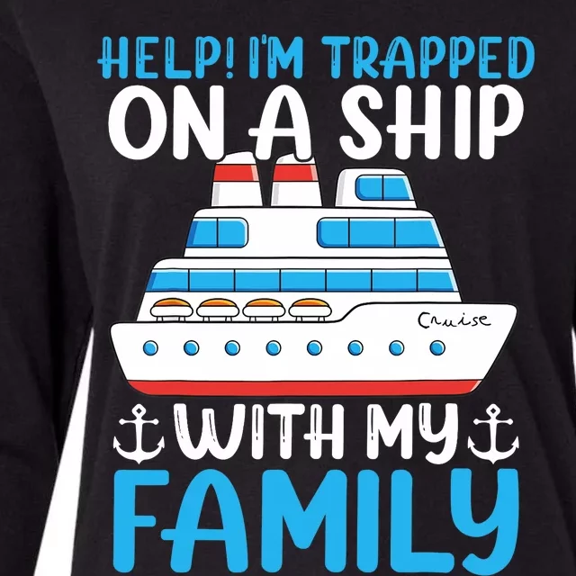 Funny Family Cruise Gifts Matching Vacation Group Cruising Womens Cotton Relaxed Long Sleeve T-Shirt