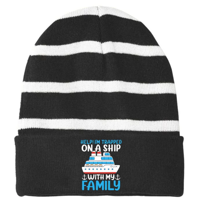 Funny Family Cruise Gifts Matching Vacation Group Cruising Striped Beanie with Solid Band