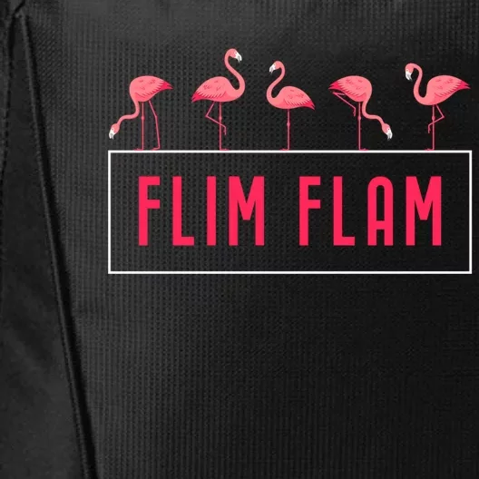 Flim Flam Cute 5 Flamingos Witty Humor Gift City Backpack