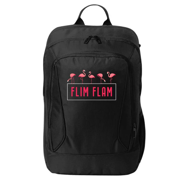 Flim Flam Cute 5 Flamingos Witty Humor Gift City Backpack