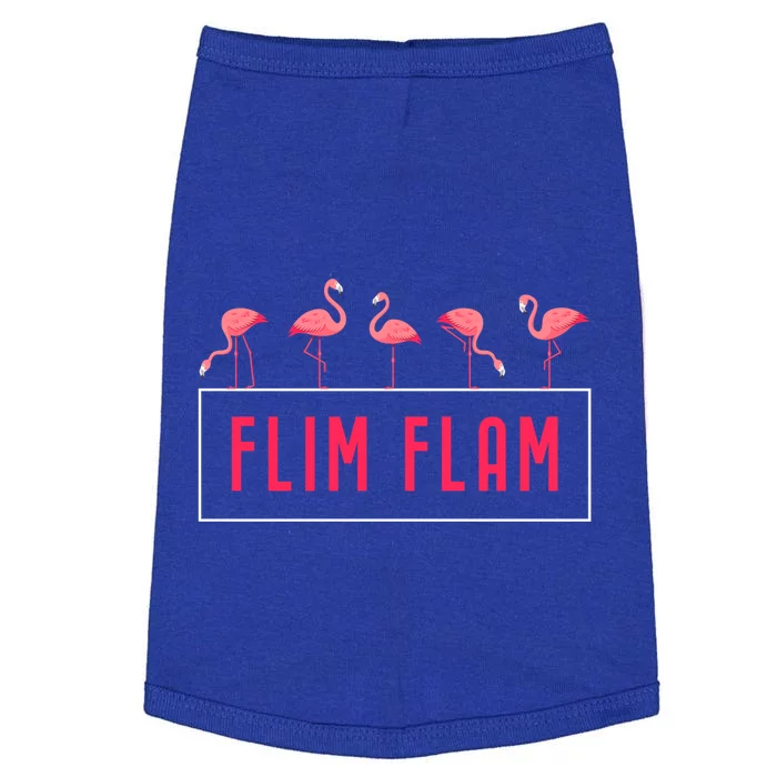 Flim Flam Cute 5 Flamingos Witty Humor Gift Doggie Tank