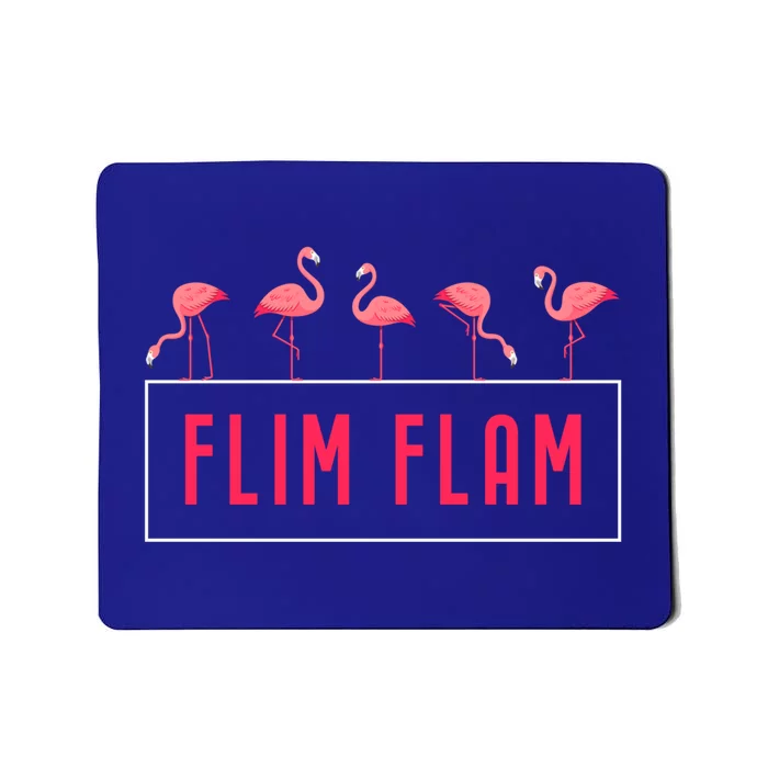 Flim Flam Cute 5 Flamingos Witty Humor Gift Mousepad