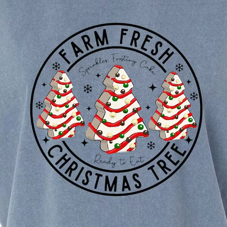 Farm Fresh Christmas Tree Cakes Debbie Family Xmas Pajamas Garment-Dyed Women's Muscle Tee