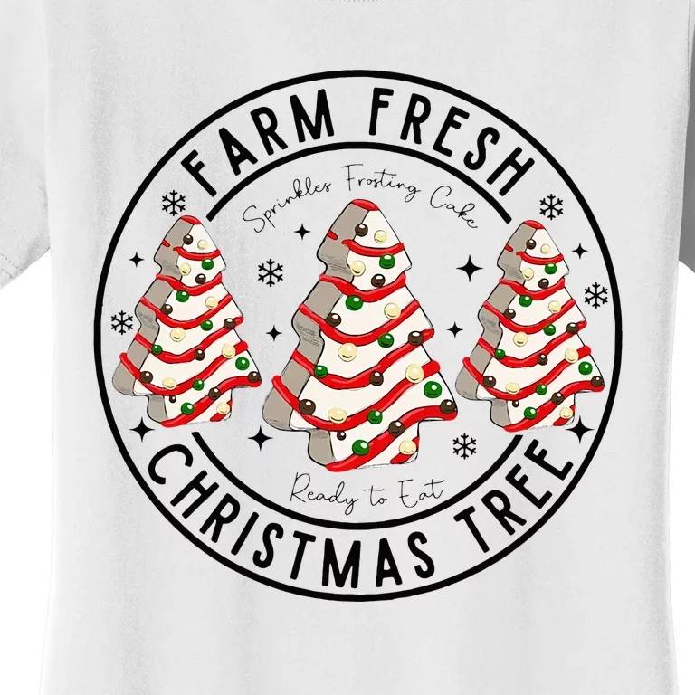 Farm Fresh Christmas Tree Cakes Debbie Family Xmas Pajamas Women's T-Shirt