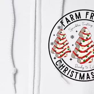 Farm Fresh Christmas Tree Cakes Debbie Family Xmas Pajamas Full Zip Hoodie