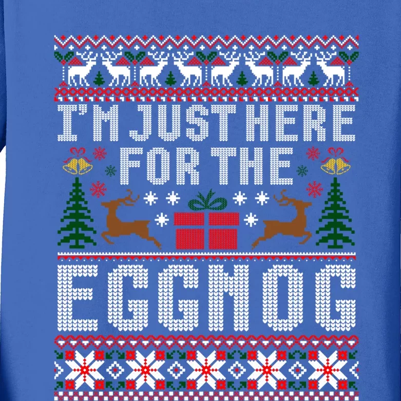 Funny Favorite Christmas Food Im Just Here For The Eggnog Gift Kids Long Sleeve Shirt