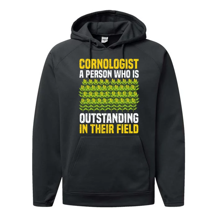 Funny Farming Corn Maize Cornologist Performance Fleece Hoodie