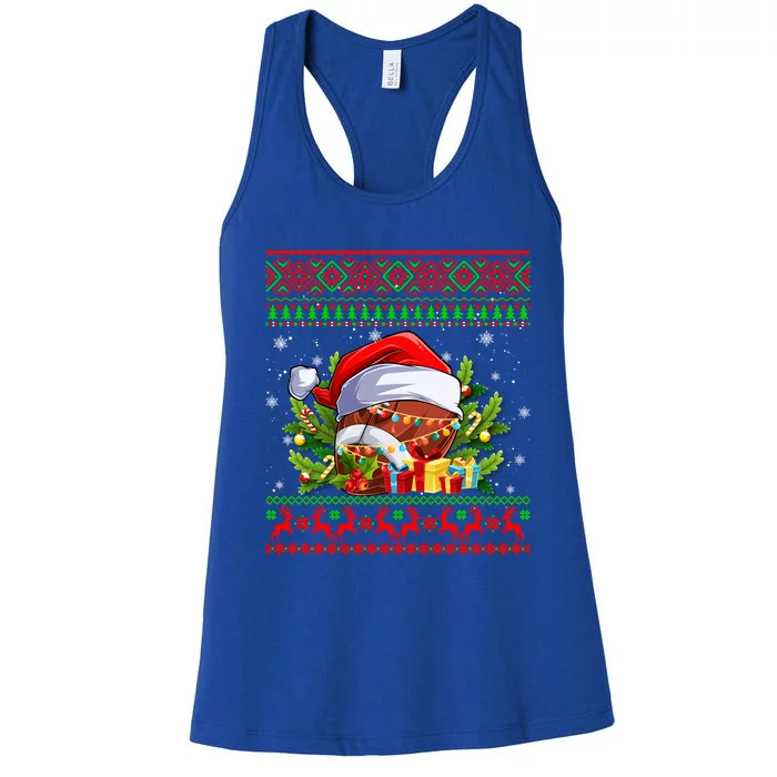 Funny Football Christmas Ugly Sweater Football Xmas Pajama Gift Women's Racerback Tank