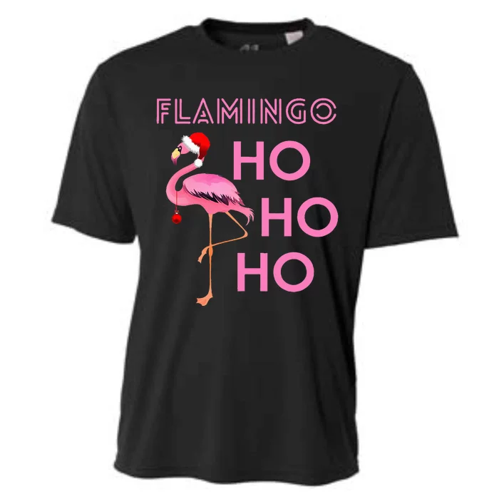 Festive Flamingo Christmas Winter Season Holiday Fun Cooling Performance Crew T-Shirt