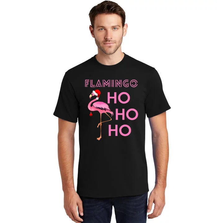 Festive Flamingo Christmas Winter Season Holiday Fun Tall T-Shirt