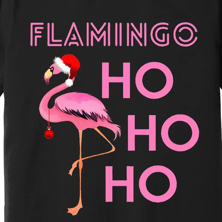 Festive Flamingo Christmas Winter Season Holiday Fun Premium T-Shirt