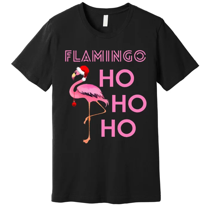 Festive Flamingo Christmas Winter Season Holiday Fun Premium T-Shirt