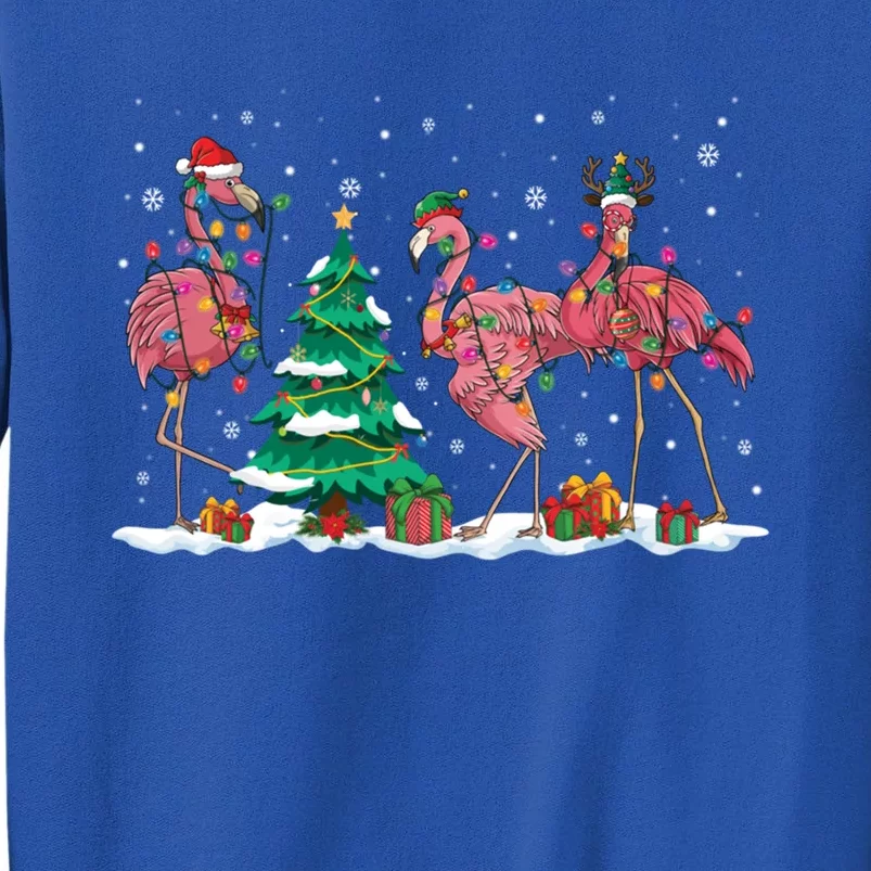 Funny Flamingo Christmas Lights Santa Xmas Flamingo Lovers Gift Tall Sweatshirt