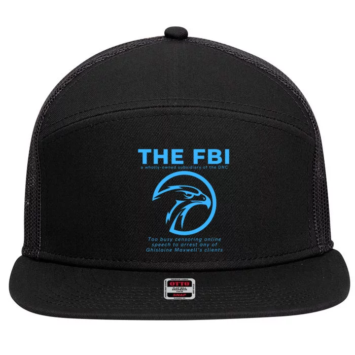 Funny FBI Censorship Conservative Gift 7 Panel Mesh Trucker Snapback Hat