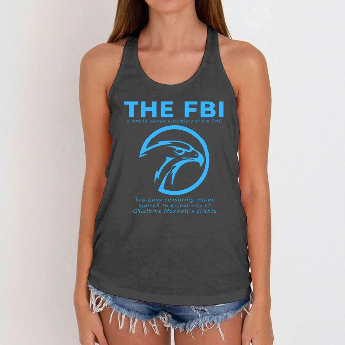 Funny FBI Censorship Conservative Gift Women's Knotted Racerback Tank