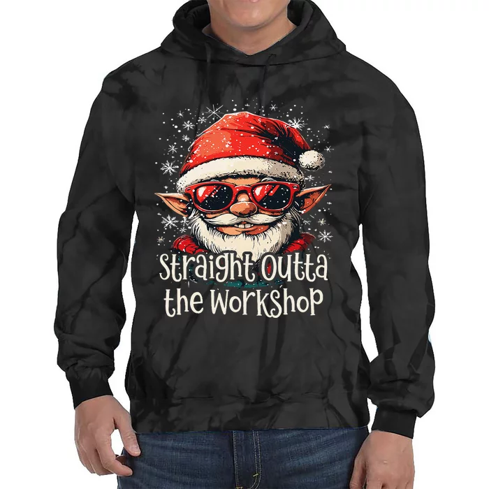 Fun Festive Christmas Straight Outta The Workshop Elf Tie Dye Hoodie