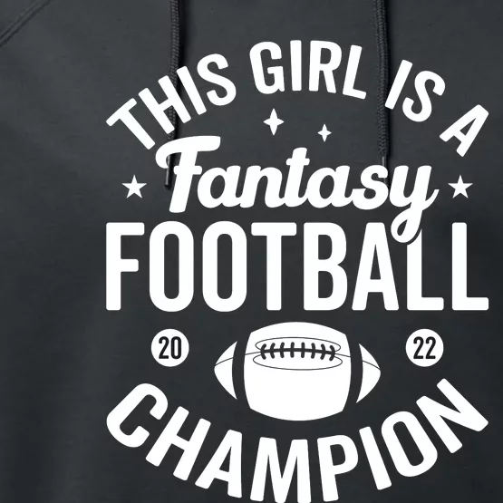 Fantasy Football Champion Statement Art Performance Fleece Hoodie