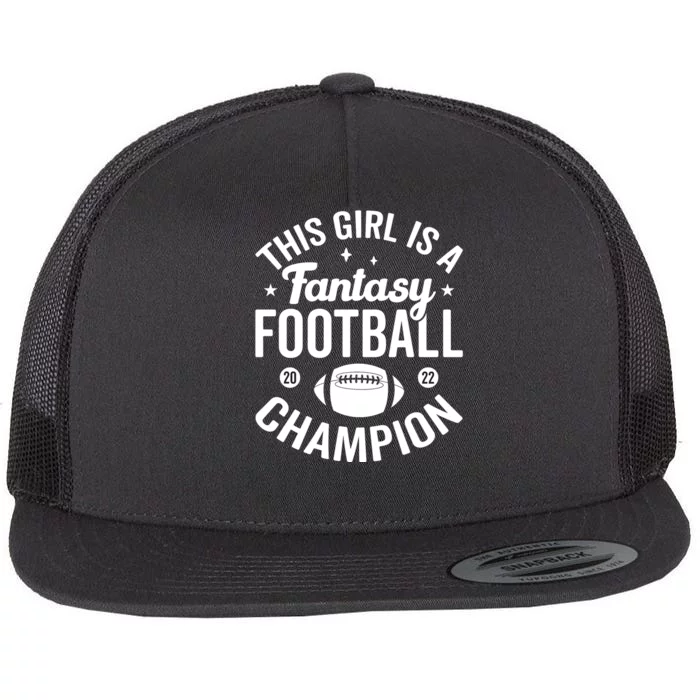 Fantasy Football Champion Statement Art Flat Bill Trucker Hat