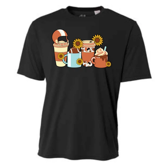 Football Fall Coffee Lover Cooling Performance Crew T-Shirt