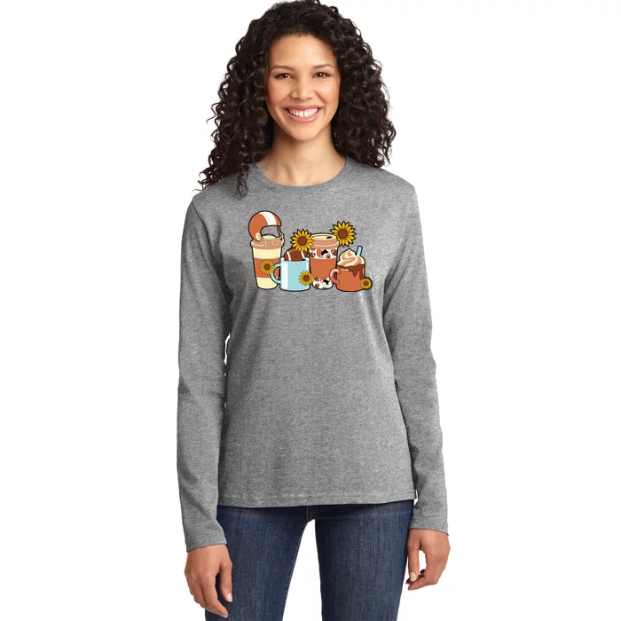 Football Fall Coffee Lover Ladies Long Sleeve Shirt