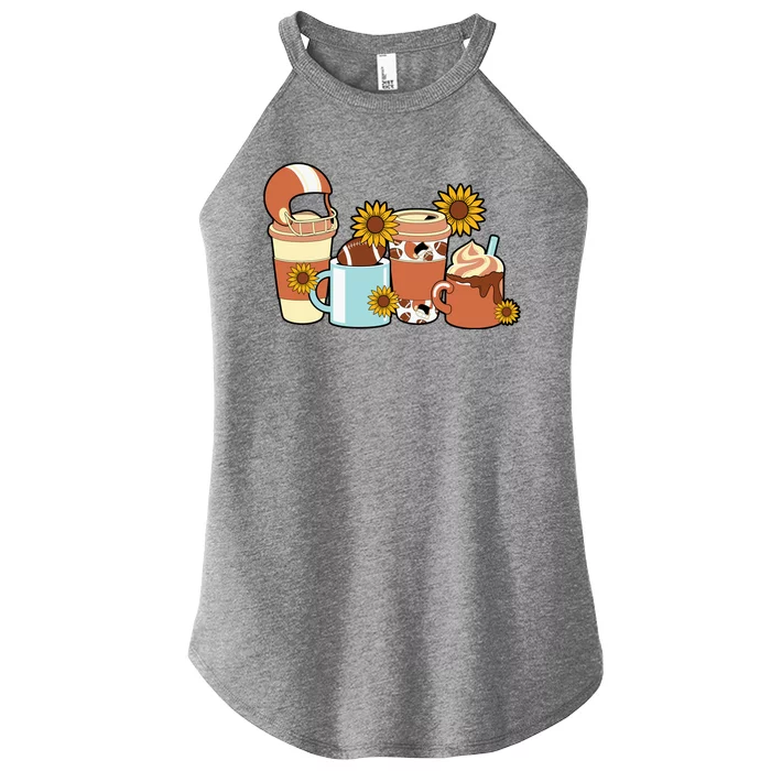 Football Fall Coffee Lover Women’s Perfect Tri Rocker Tank