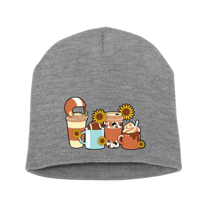 Football Fall Coffee Lover Short Acrylic Beanie