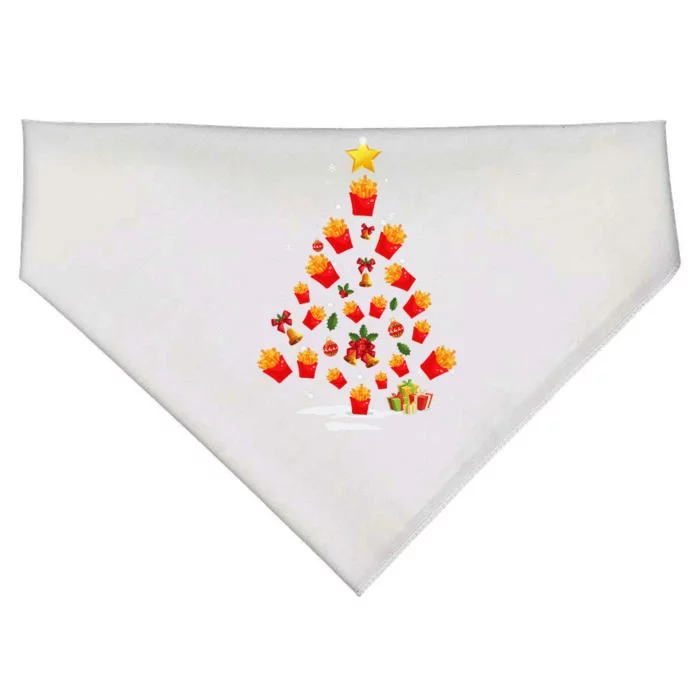 French Fries Christmas Tree French Fries Lover Xmas Gift USA-Made Doggie Bandana